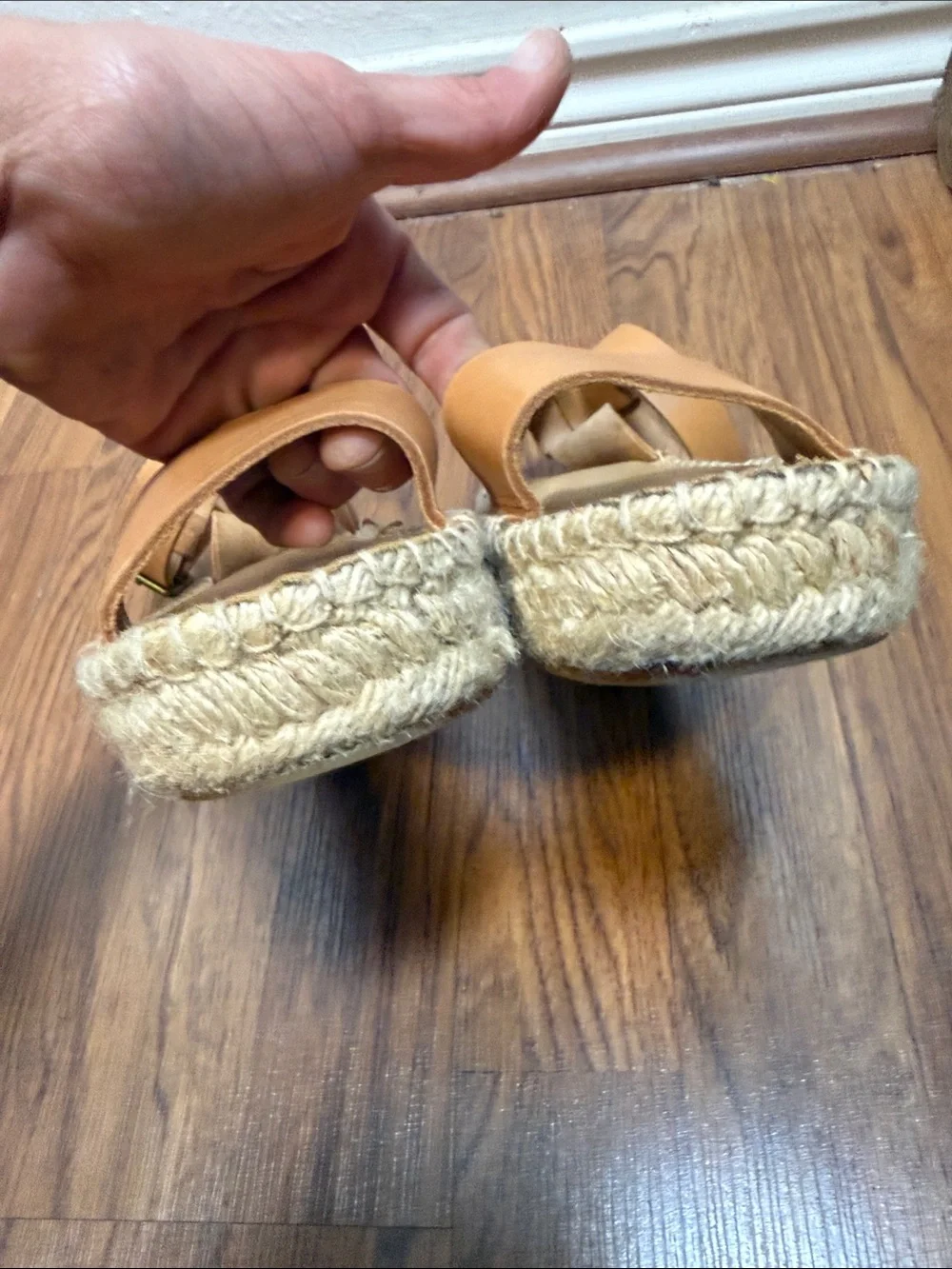 Soludos Tan Leather Ankle-Strap Espadrille Sandals